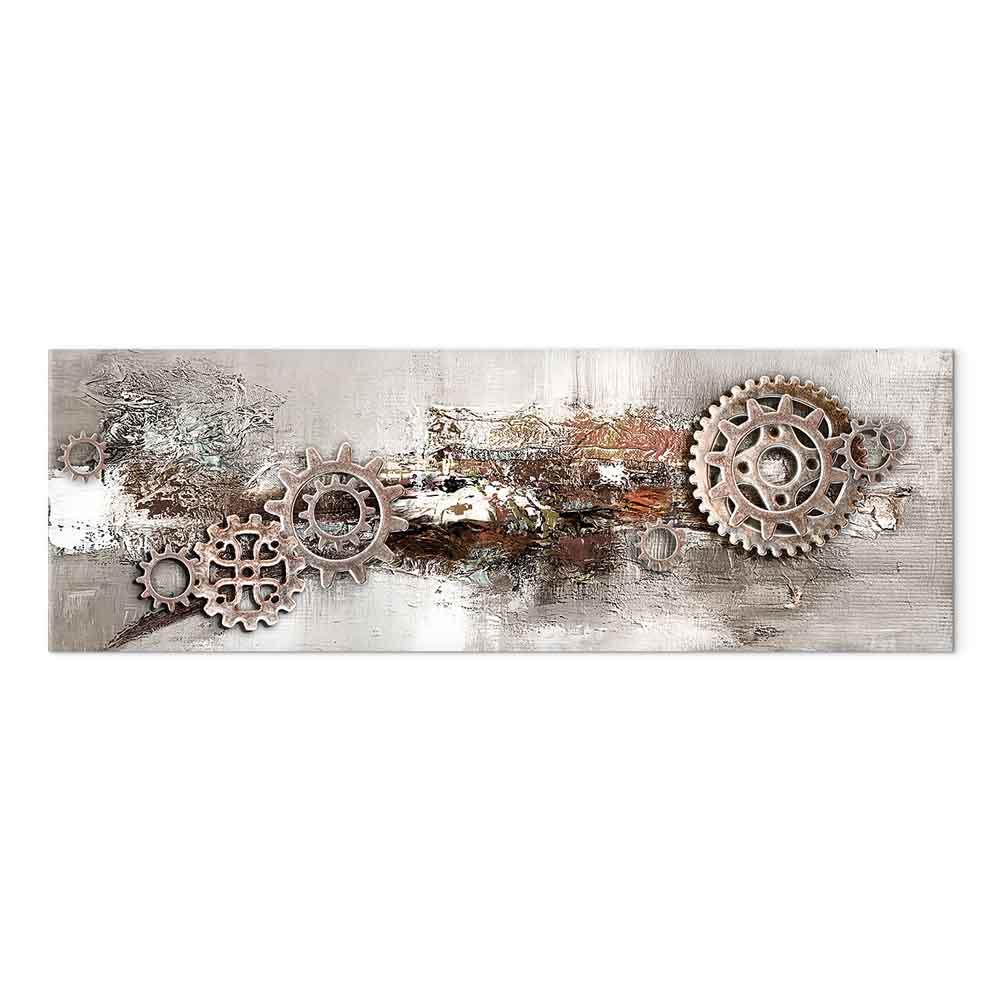 Lærredsbillede Steel Cranks smalt abstrakt vægbillede - 150 x 50 cm - Standard