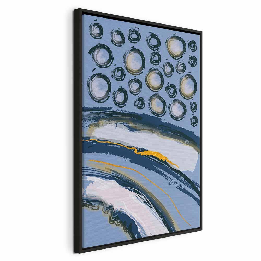 Abstrakt billede på lærred - Rhythmic Auroras, lodret vægdekoration i flere varianter - 40 x 60 cm - I en sort træramme