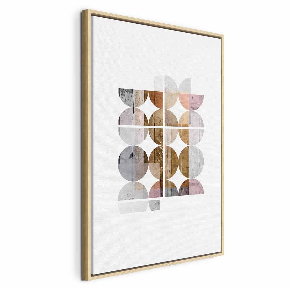 Lærredsbillede Harmonisk form - abstrakt billede i lodret format, 1 del - 80 x 120 cm - I en naturlig træramme
