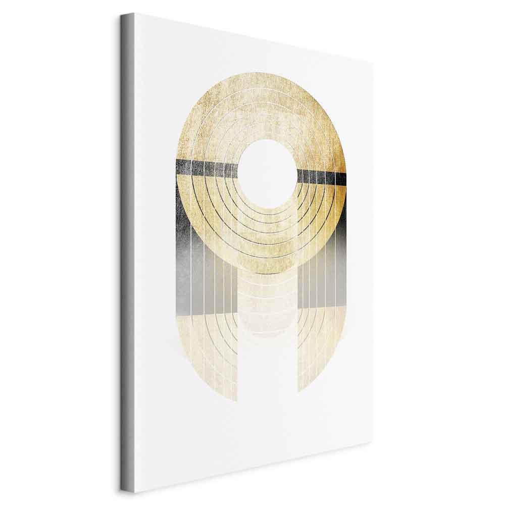 Lærredsbillede Gold Trophy - 1-delt lodret abstrakt vægbillede med geometrisk motiv - 40 x 60 cm - På italiensk lærred