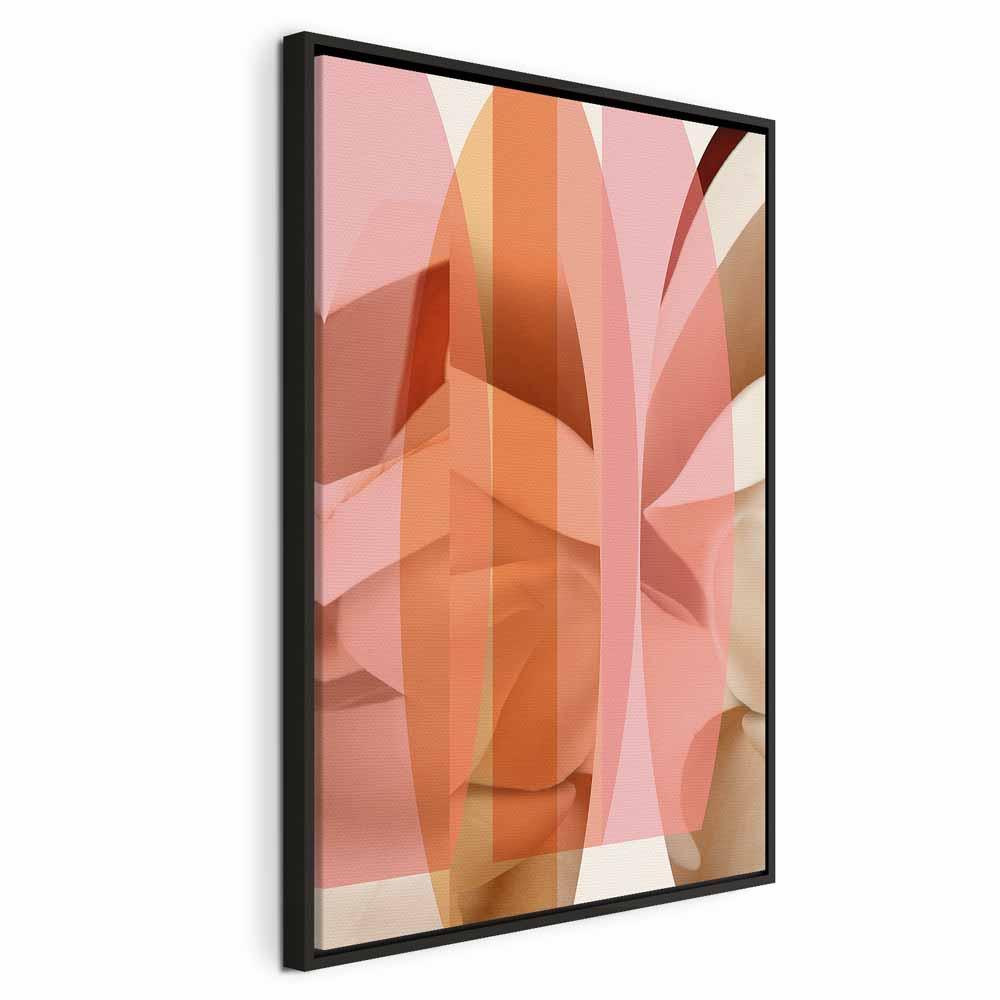 Abstrakt lærredsbillede Blomstrende Kalejdoskop - lodret - 40 x 60 cm - I en sort træramme