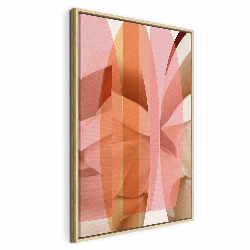 Abstrakt lærredsbillede Blomstrende Kalejdoskop - lodret - 40 x 60 cm - I en naturlig træramme