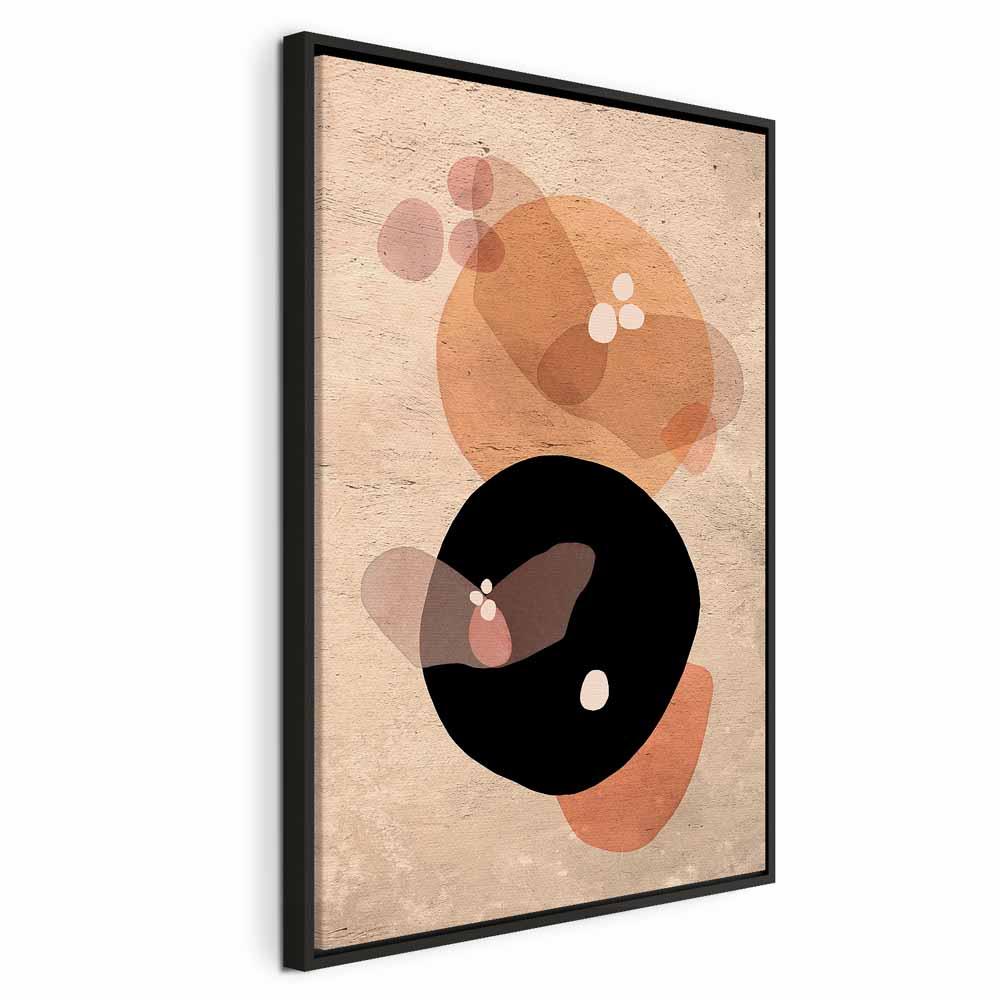 Abstrakt lærredsbillede Moon Butterfly 1 del lodret - 40 x 60 cm - I en sort træramme
