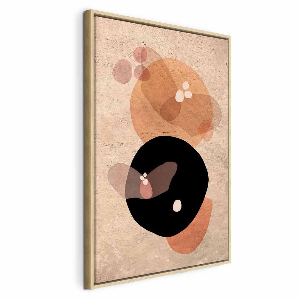 Abstrakt lærredsbillede Moon Butterfly 1 del lodret - 40 x 60 cm - I en naturlig træramme