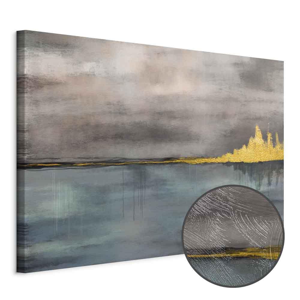 Abstrakt billede på lærred Gyldne By - 90 x 60 cm - Premium Print