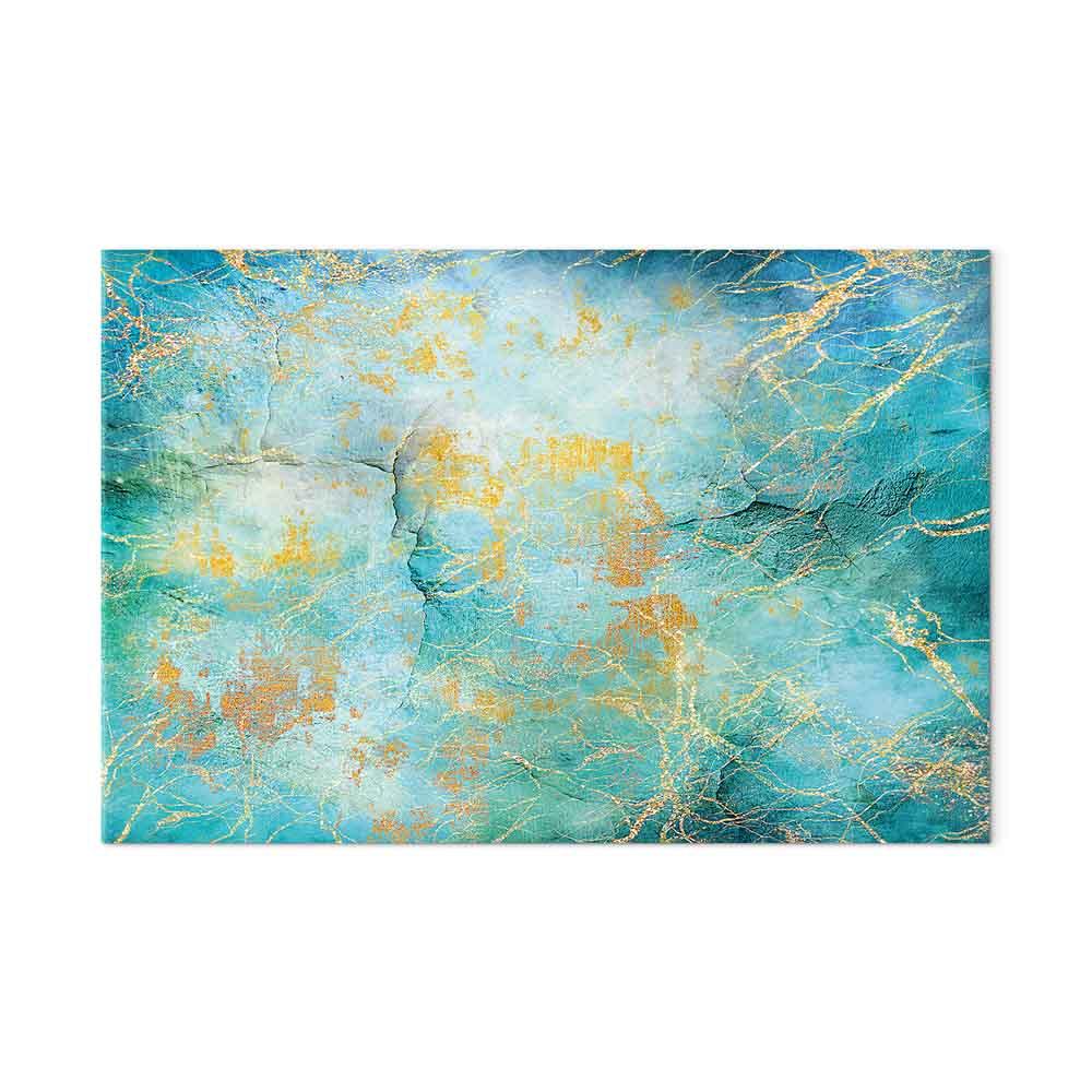 Abstrakt lærredsbillede Emerald Ocean - bredt vægbillede - 30 x 20 cm - Akustisk