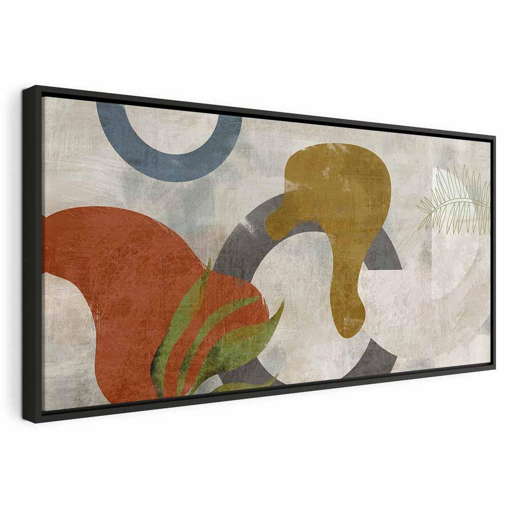 Abstrakt lærredsbillede Mirage of Shapes i 1 del - 120 x 60 cm - I en sort træramme