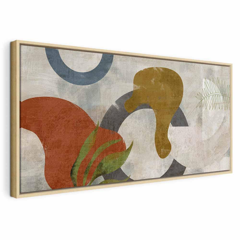 Abstrakt lærredsbillede Mirage of Shapes i 1 del - 120 x 60 cm - I en naturlig træramme
