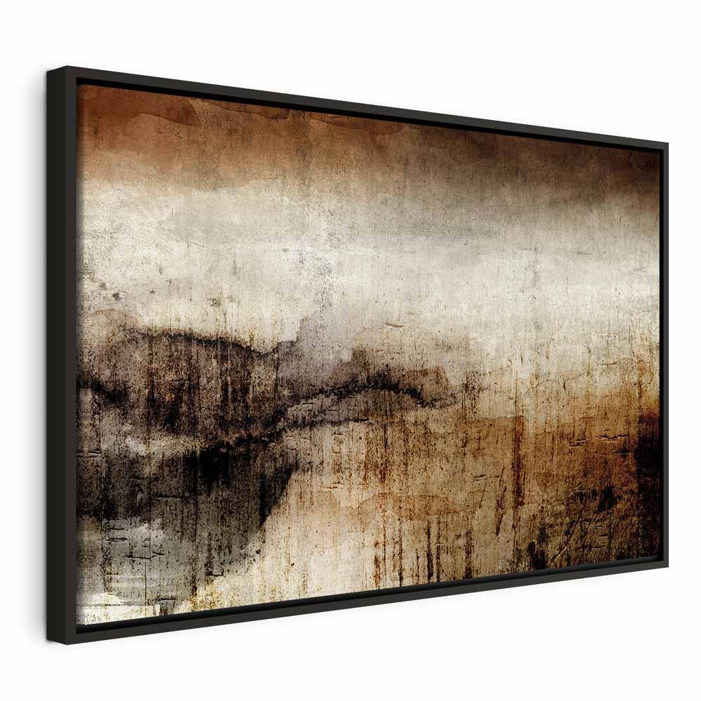 Lærredsbillede - Damp Colors (1 del) Wide abstrakt vægdekoration - 120 x 80 cm - I en sort træramme