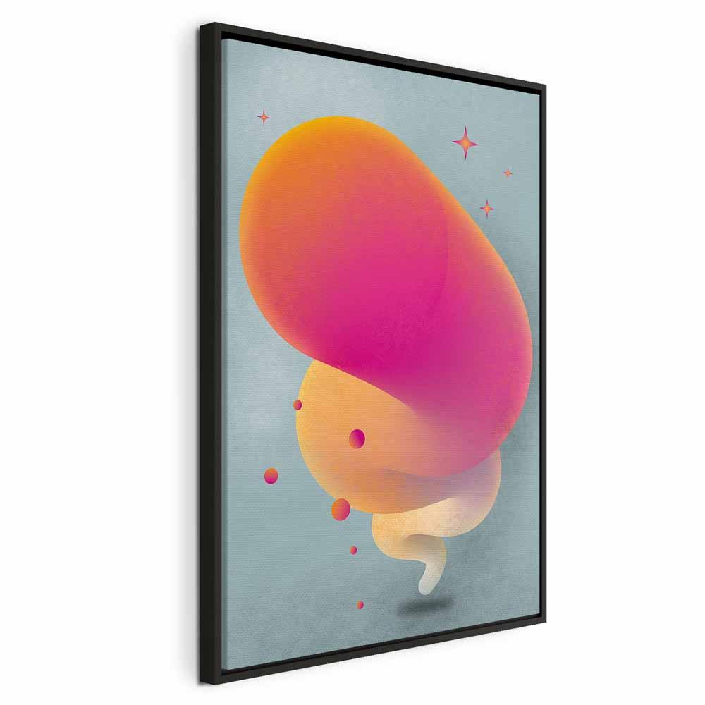 Lærredsbillede Pink Streak lodret - 80 x 120 cm - I en sort træramme