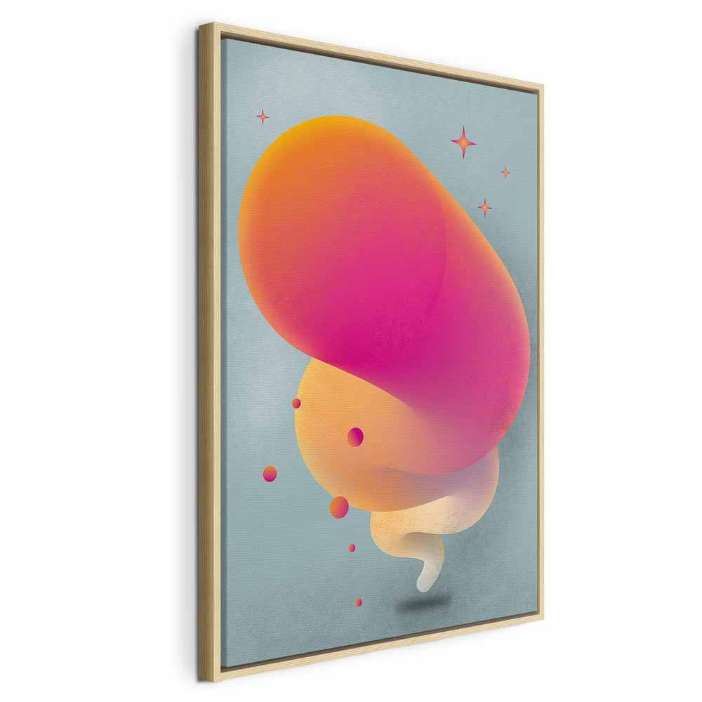 Lærredsbillede Pink Streak lodret - 80 x 120 cm - I en naturlig træramme