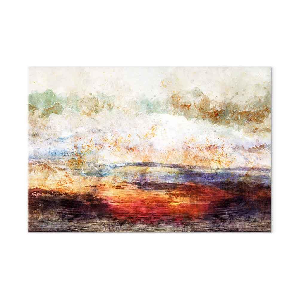 Abstrakt lærredsbillede Gold Rush Wide - vægbillede i 1 del med tryk på kanterne - 120 x 80 cm - Premium Print