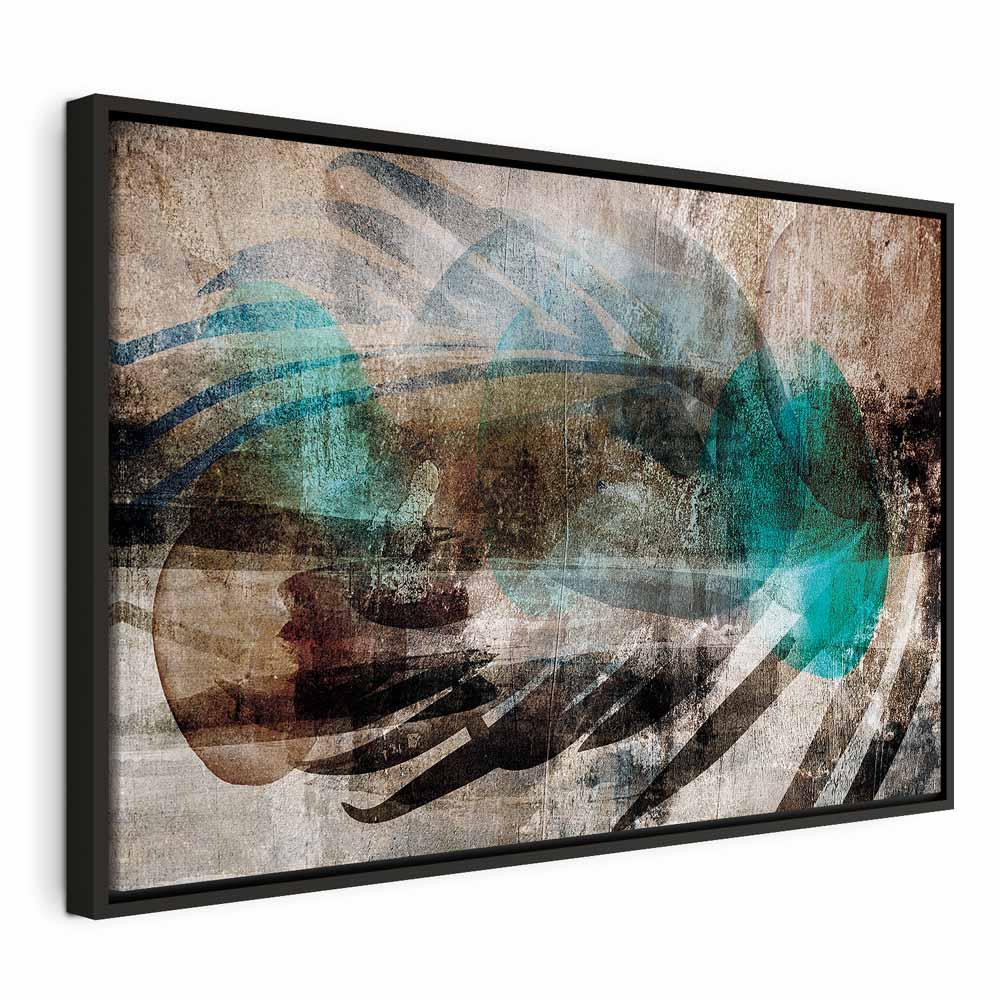 Abstrakt lærredsbillede Abstract Plume i bredformat - 120 x 80 cm - I en sort træramme