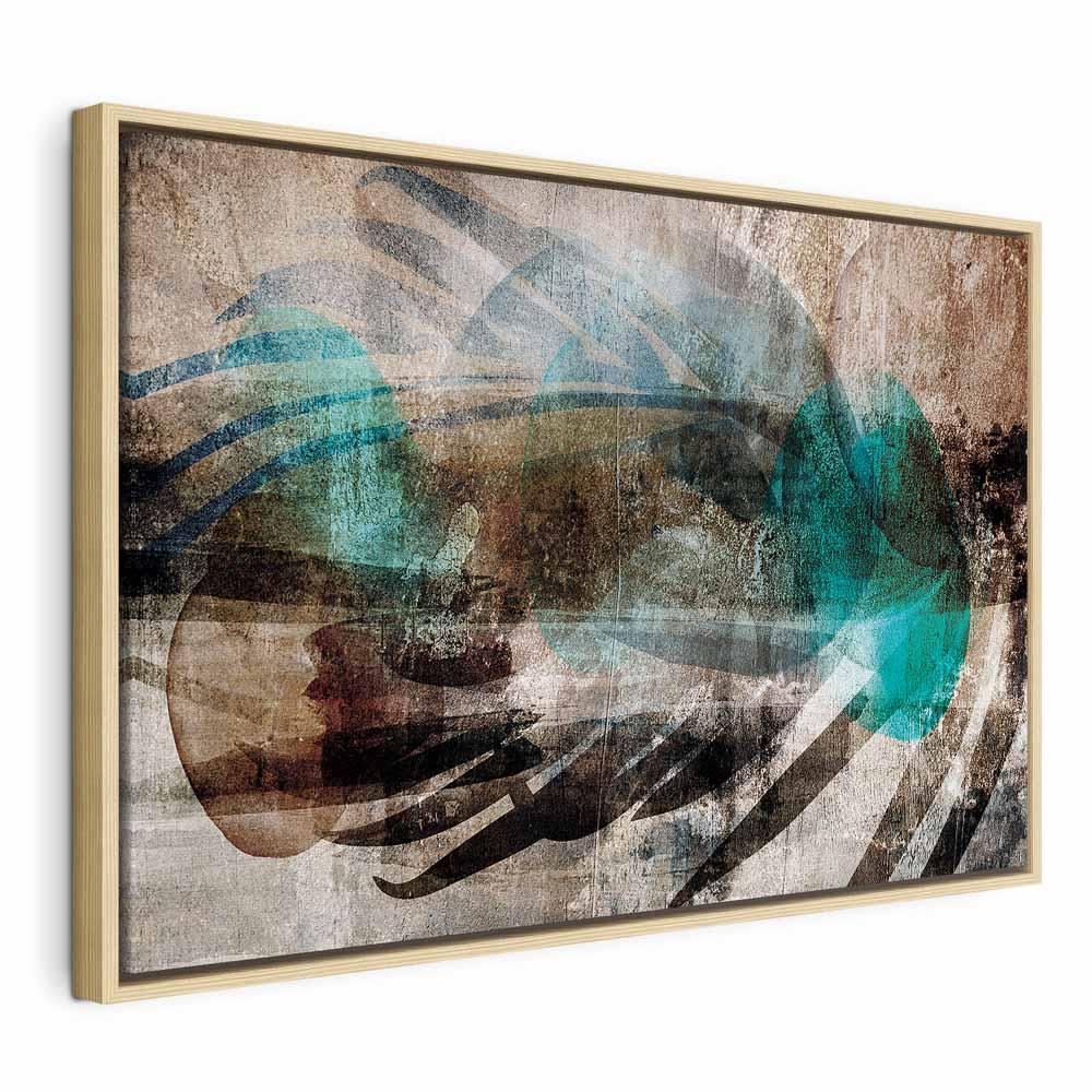 Abstrakt lærredsbillede Abstract Plume i bredformat - 120 x 80 cm - I en naturlig træramme