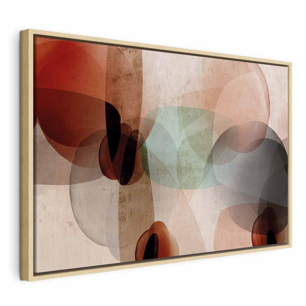 Abstrakt lærredsbillede Noble Diffusion 1 Part Wide - vægdekoration i bredformat - 120 x 80 cm - I en naturlig træramme
