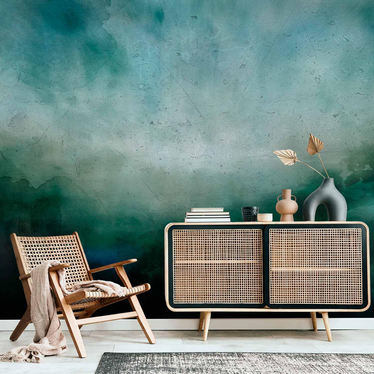 Fototapet med abstrakt motiv - Malachitlandskab til væg eller møbler - 500 x 350 cm - Premium