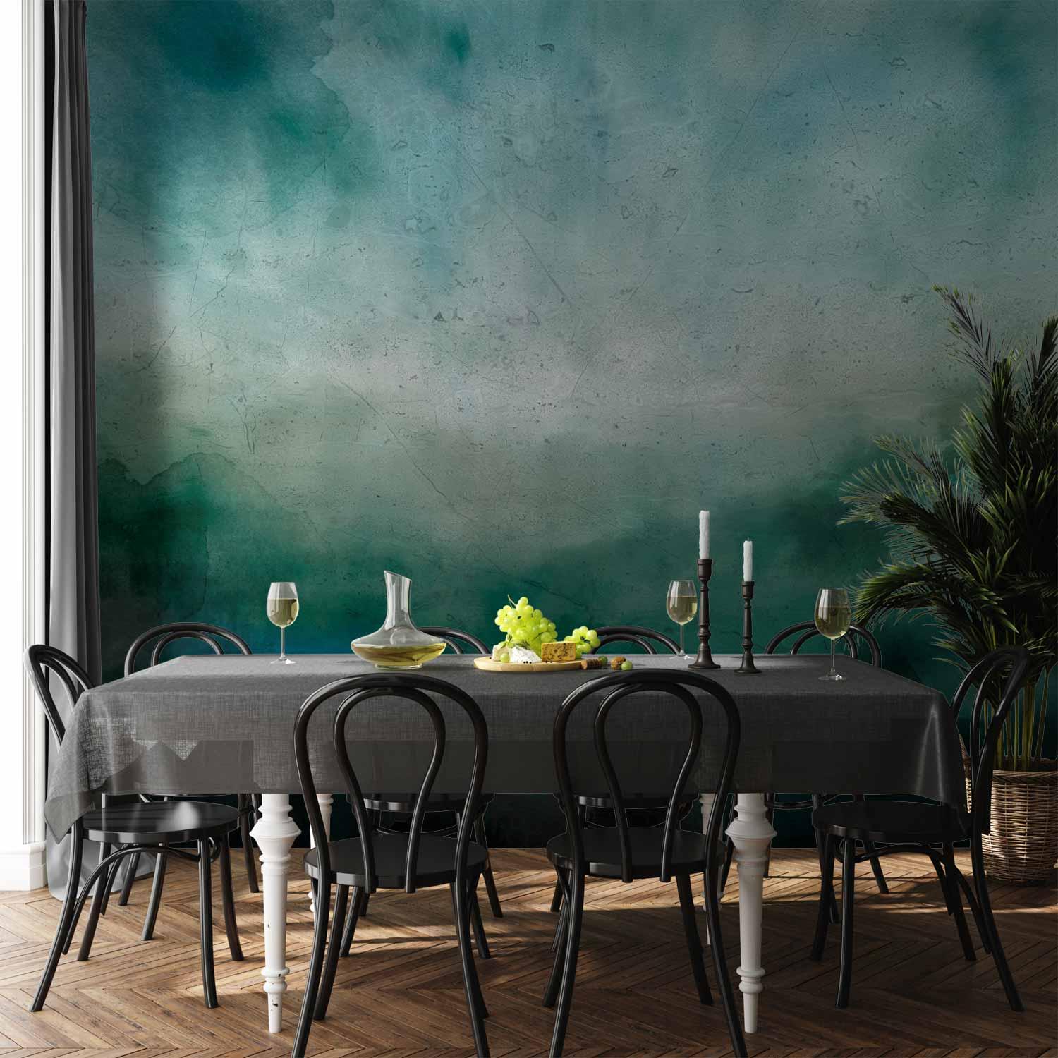 Fototapet med abstrakt motiv - Malachitlandskab til væg eller møbler - 500 x 350 cm - Vandtæt