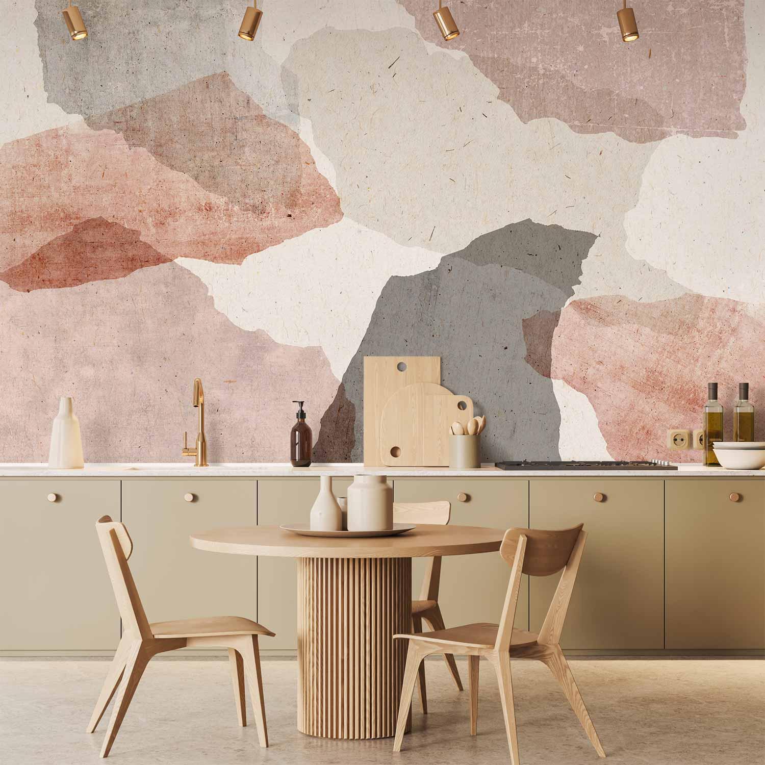 Fototapet Farverig Terrazzo - abstrakt vægdekoration med terrazzo-motiv - 450 x 315 cm - Vandtæt