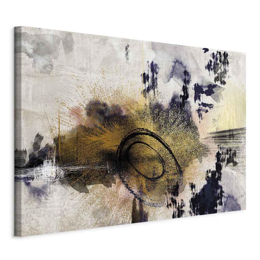 Abstrakt lærredsbillede Morgen ved floden - vægbillede i bredformat, 1 del - 120 x 80 cm - På italiensk lærred