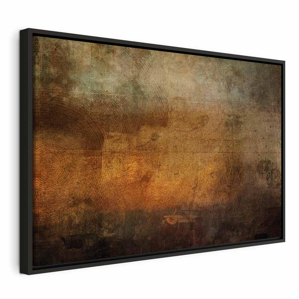 Lærredsbillede Etude (1 del) Wide - abstrakt vægbillede i vandret format - 120 x 80 cm - I en sort træramme