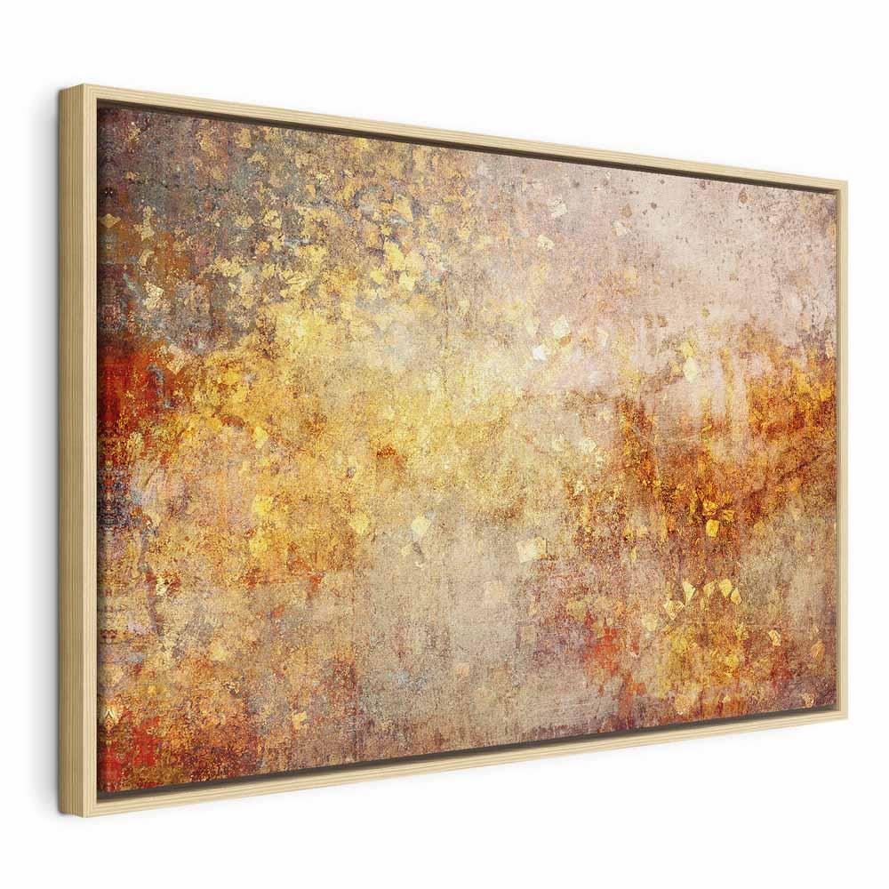 Abstrakt billede på lærred Tidens forfald - 1 del i bredt format til vægdekoration - 90 x 60 cm - I en naturlig træramme