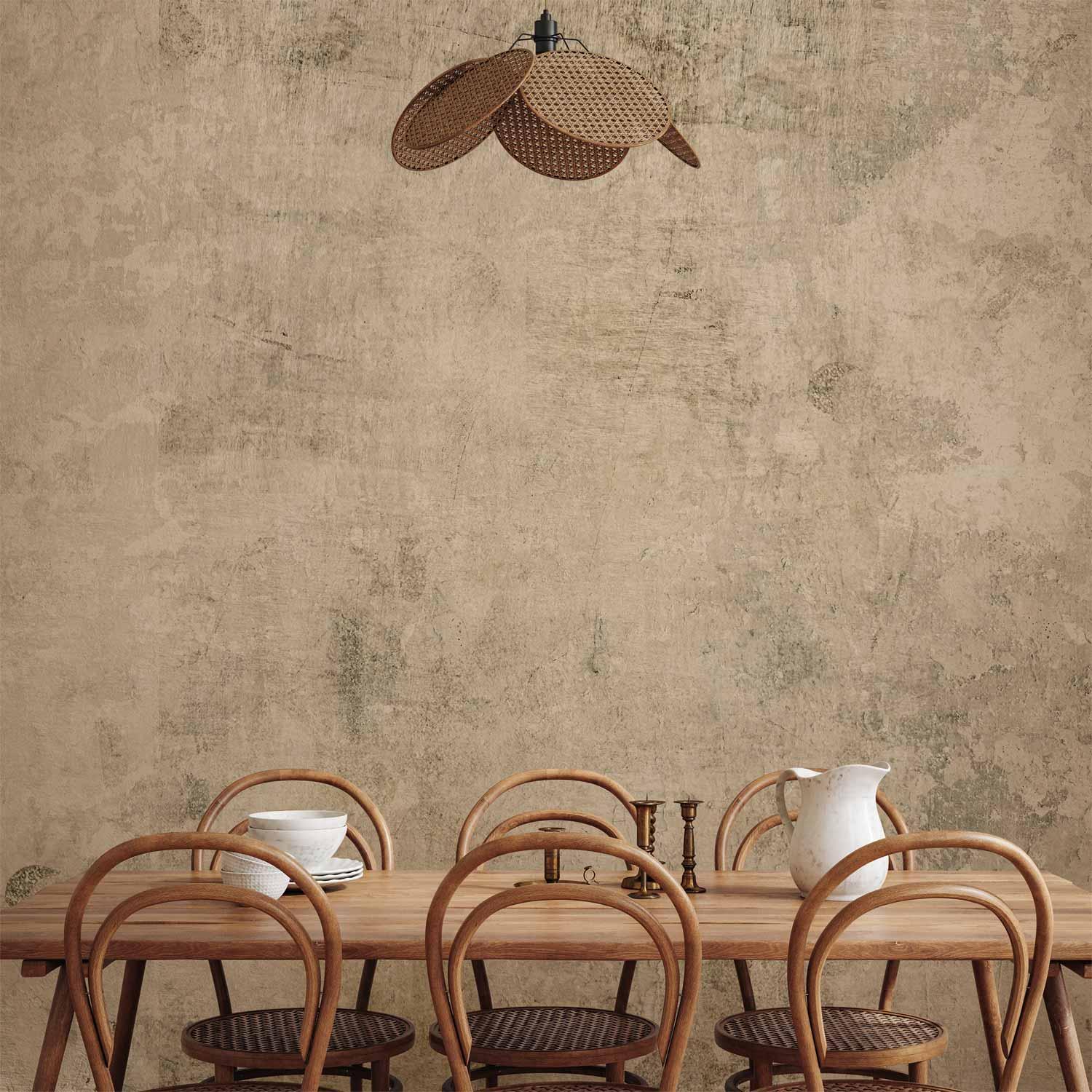 Fototapet Beige Tale Tredje Variant - abstrakt beige vægtapet - 400 x 280 cm - Vandtæt