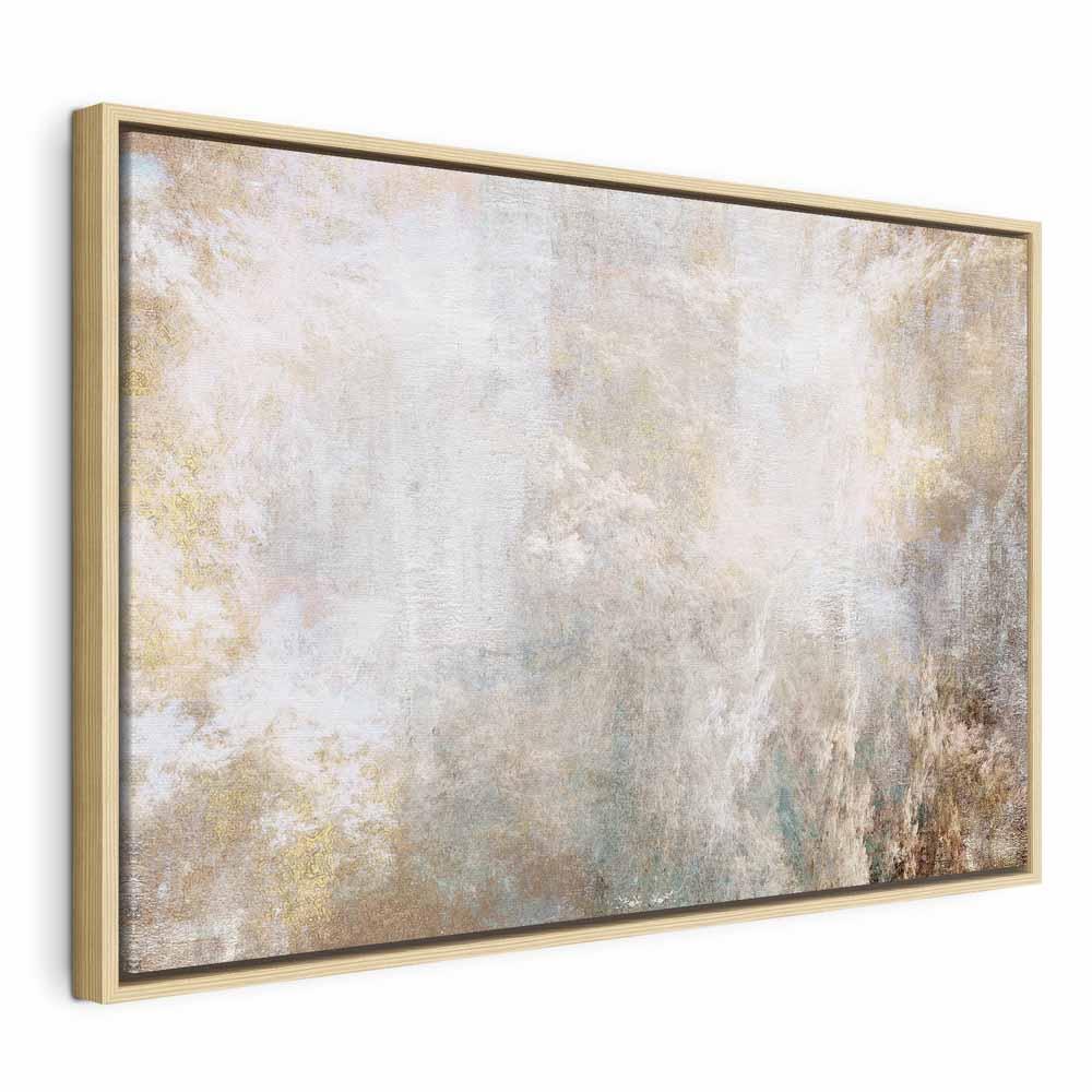 Lærredsbillede Rise - abstrakt vægbillede til ophæng - 120 x 80 cm - I en naturlig træramme