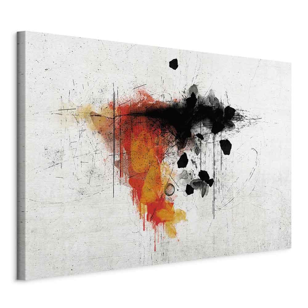 Billede på lærred - Rødt udtryk, 1 del, bredformat abstrakt vægdekoration - 120 x 80 cm - På italiensk lærred