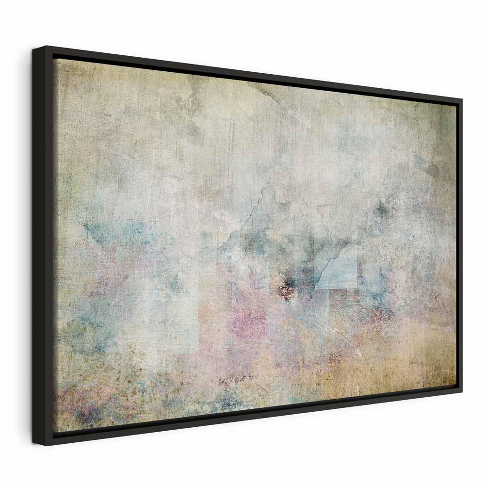 Abstrakt lærredsbillede Mystisk åbenbaring - vægdekoration med tryk på kanterne - 120 x 80 cm - I en sort træramme