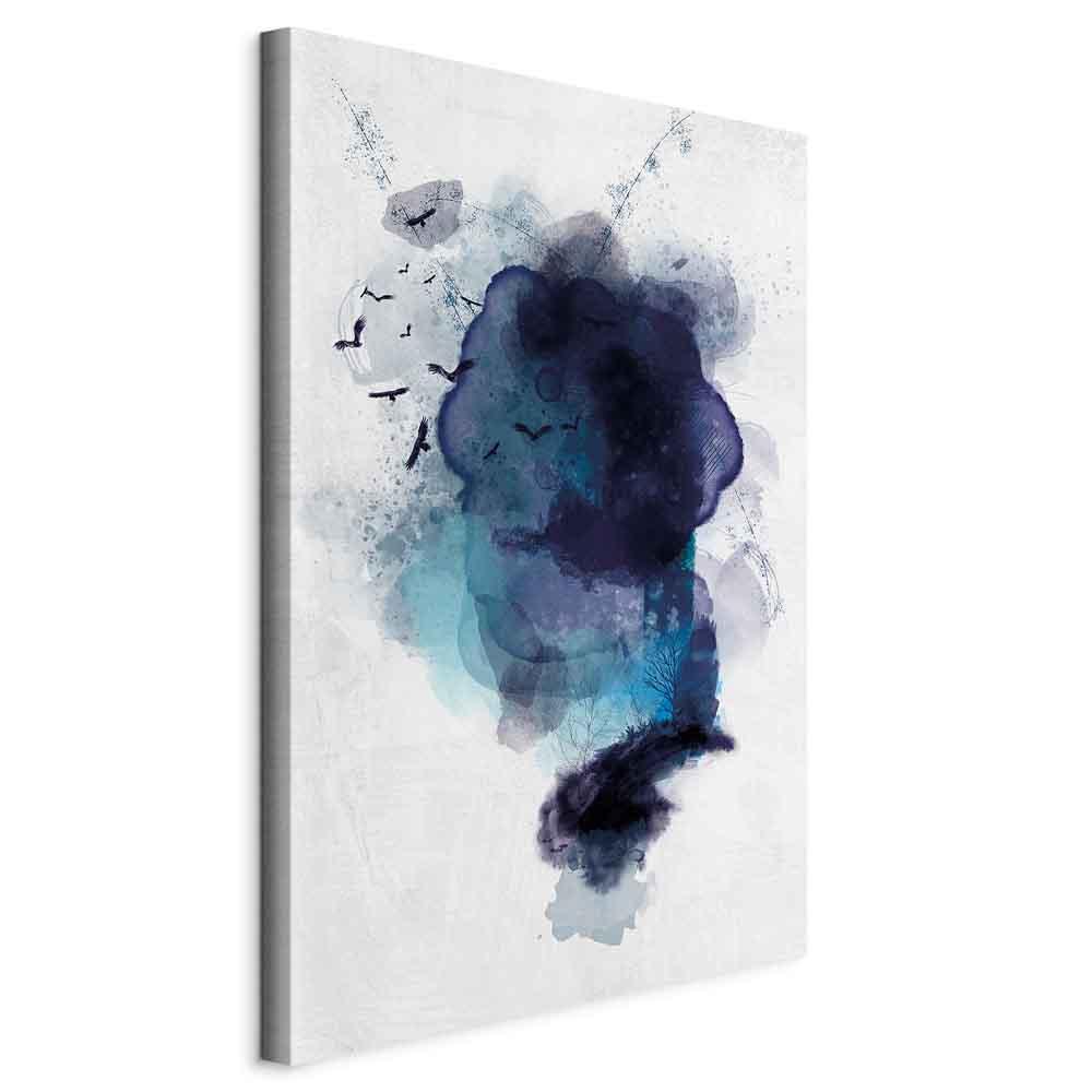 Billede på lærred Blue Memory 1-delt lodret - 80 x 120 cm - På italiensk lærred