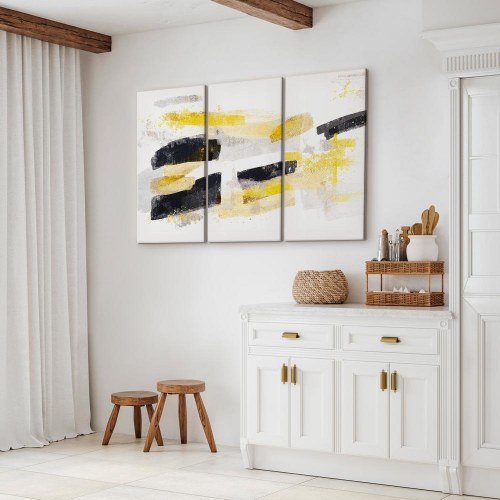 Abstrakt lærredsbillede Modern Chic i 3 dele - 60 x 40, 90 x 60 og 120 x 80 cm, Standard, Premium Print, italiensk lærred eller Akustisk