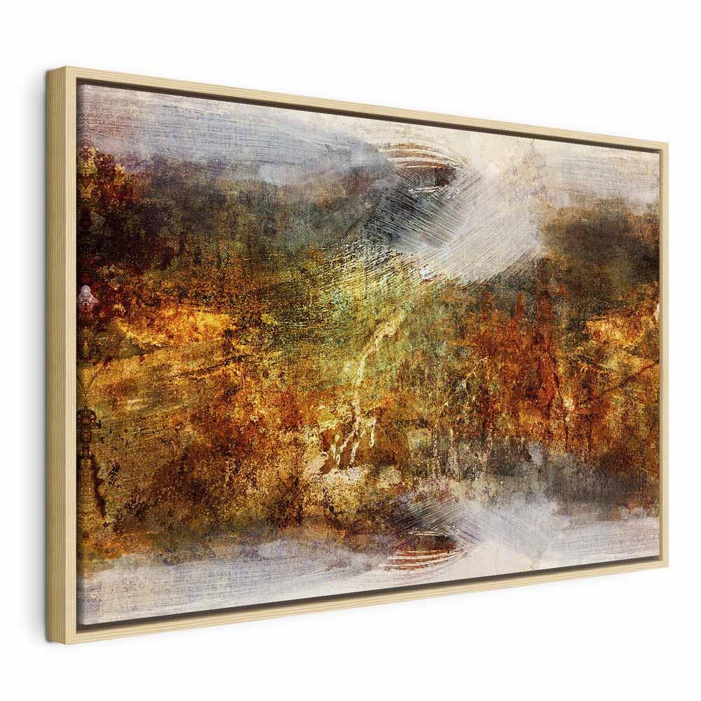 Abstrakt billede på lærred - Eksplosion af følelser, 1-delt bredformat til vægdekoration - 60 x 40 cm - I en naturlig træramme
