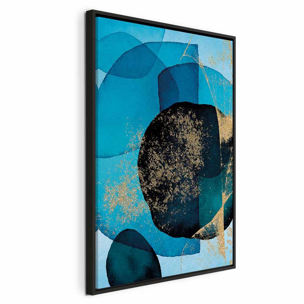 Abstrakt lærredsbillede Ocean Kalejdoskop lodret - 40 x 60 cm - I en sort træramme