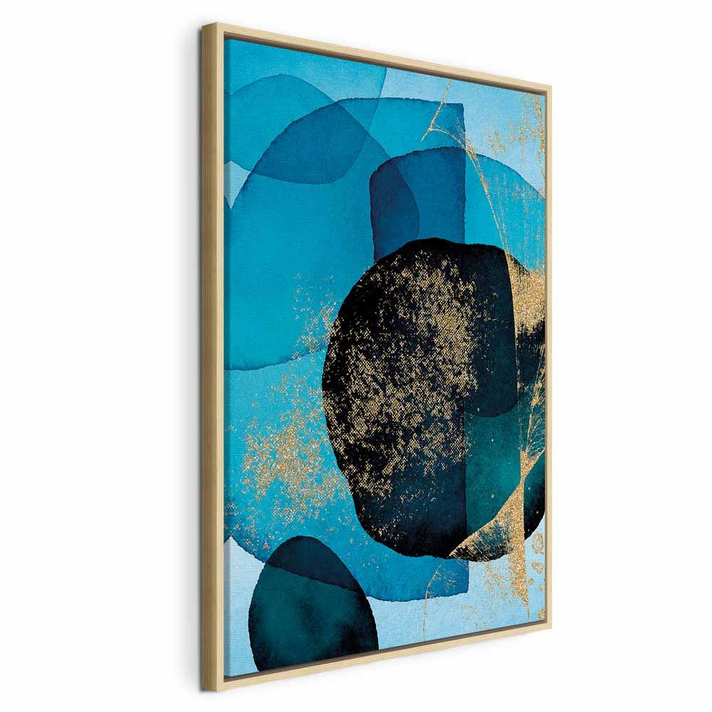 Abstrakt lærredsbillede Ocean Kalejdoskop lodret - 40 x 60 cm - I en naturlig træramme