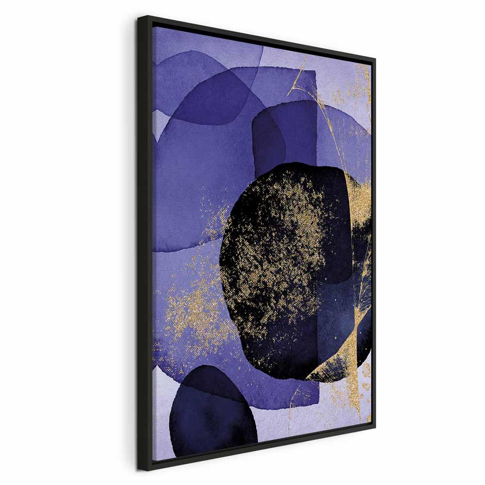 Abstrakt lærredsbillede Purple Kaleidoscope - lodret vægbillede i 1 del - 60 x 90 cm - I en sort træramme
