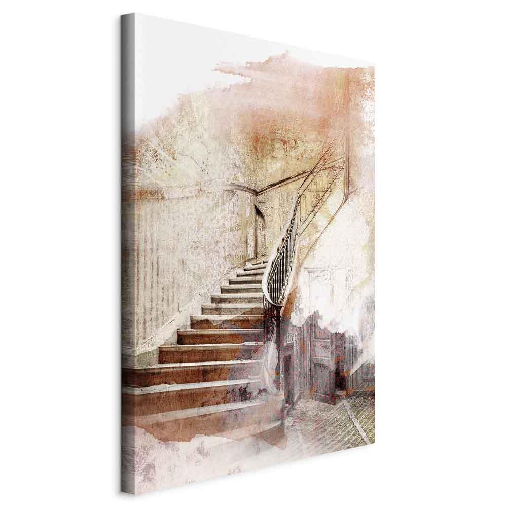 Lærredsbillede Secret Stairs lodret vægbillede med trappe motiv - 40 x 60 cm - Standard