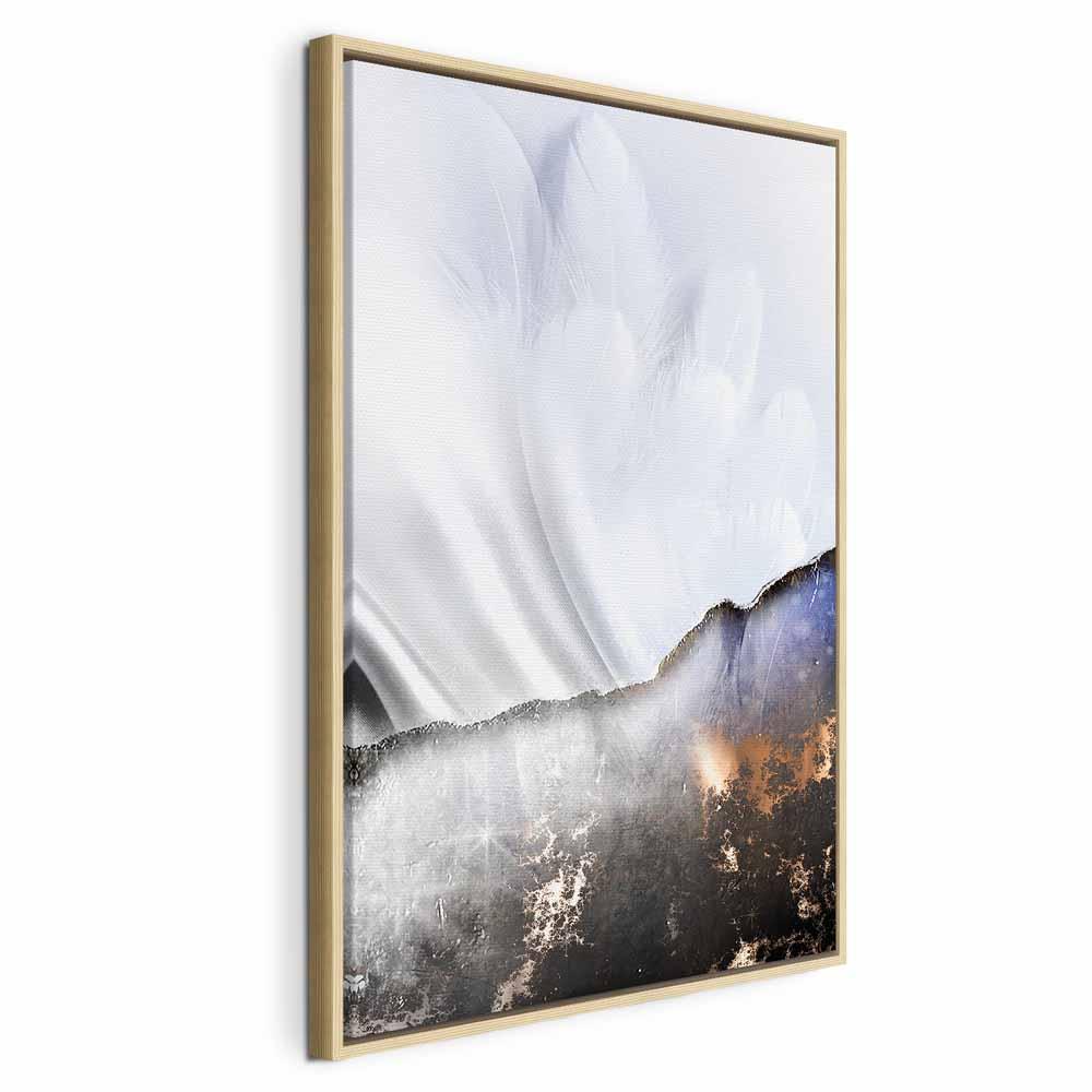 Abstrakt lærredsbillede Guardian Angel lodret - 40 x 60 cm - I en naturlig træramme