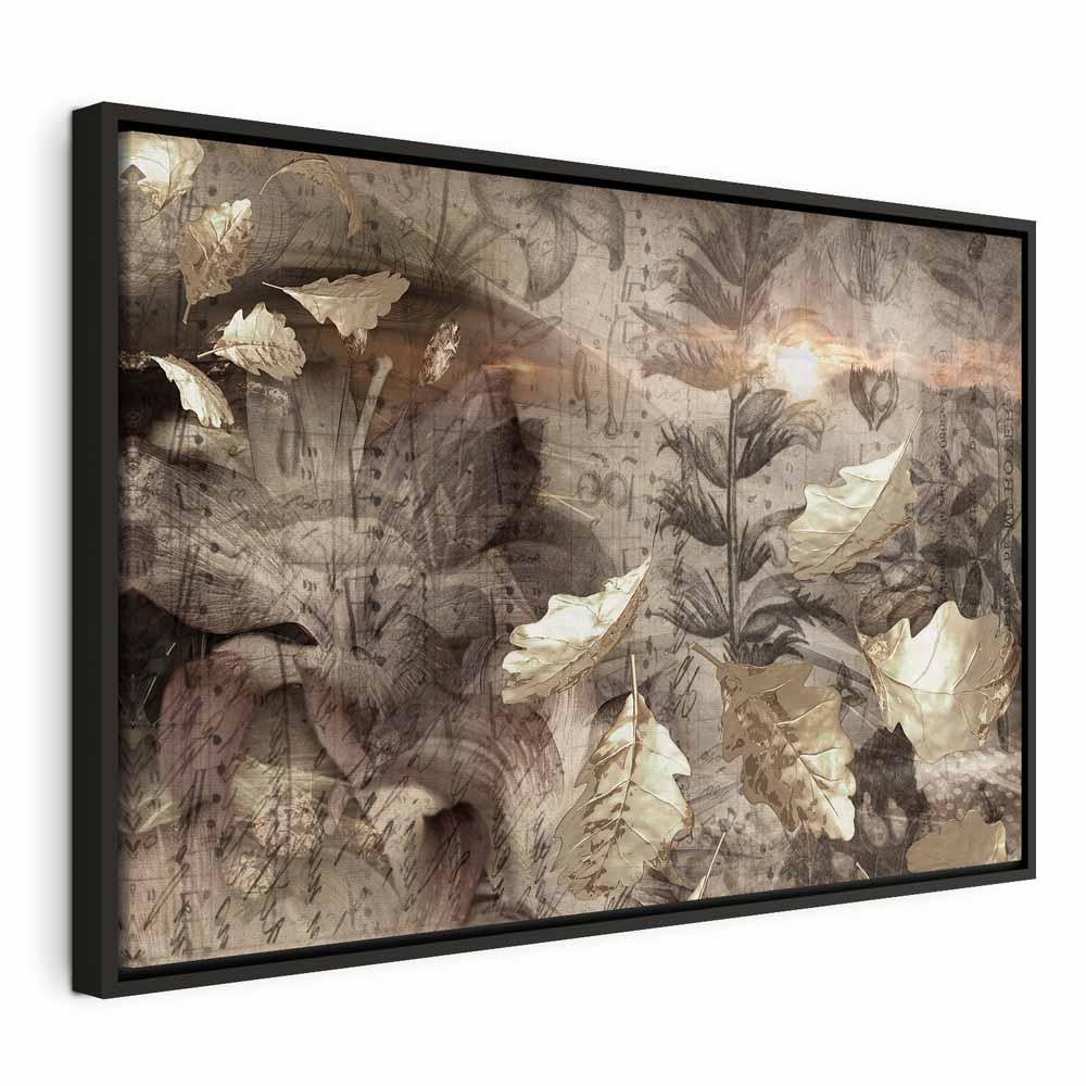 Billede på lærred Autumn Twilight 1-delt bredformat - vægdekoration med naturmotiv - 120 x 80 cm - I en sort træramme