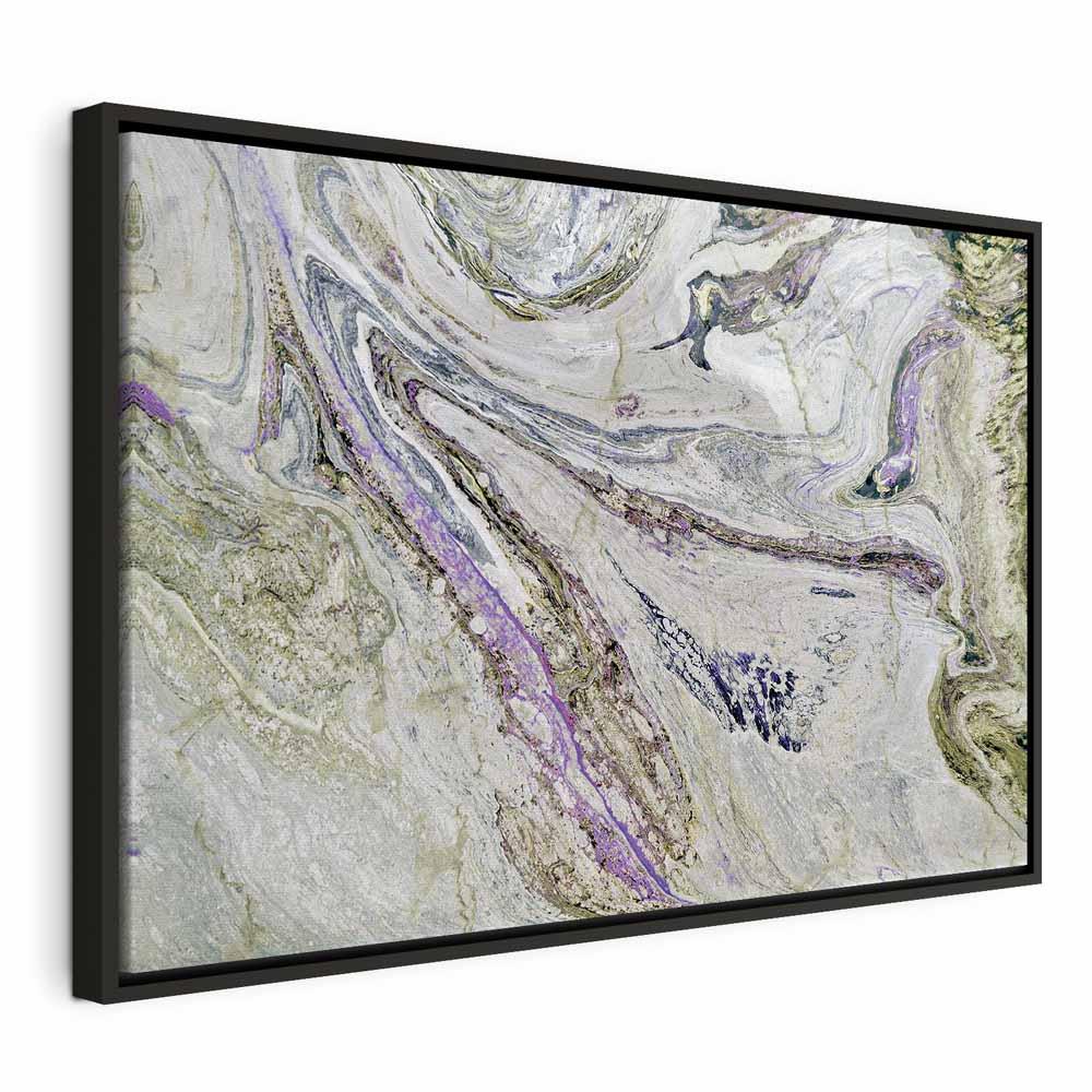 Lærredsbillede Colorful Rock 1-delt bredt format - abstrakt vægbillede med farverige stenmotiver - 60 x 40 cm - I en sort træramme