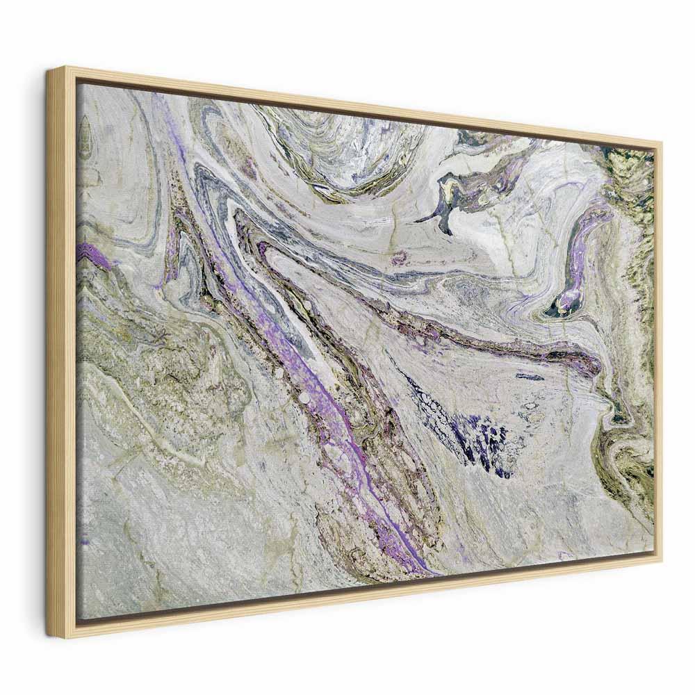 Lærredsbillede Colorful Rock 1-delt bredt format - abstrakt vægbillede med farverige stenmotiver - 60 x 40 cm - I en naturlig træramme