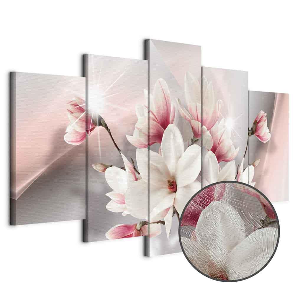 Lærredsbillede Magnolia i blomst med blomstermotiv - 225 x 112.5 cm - Premium Print