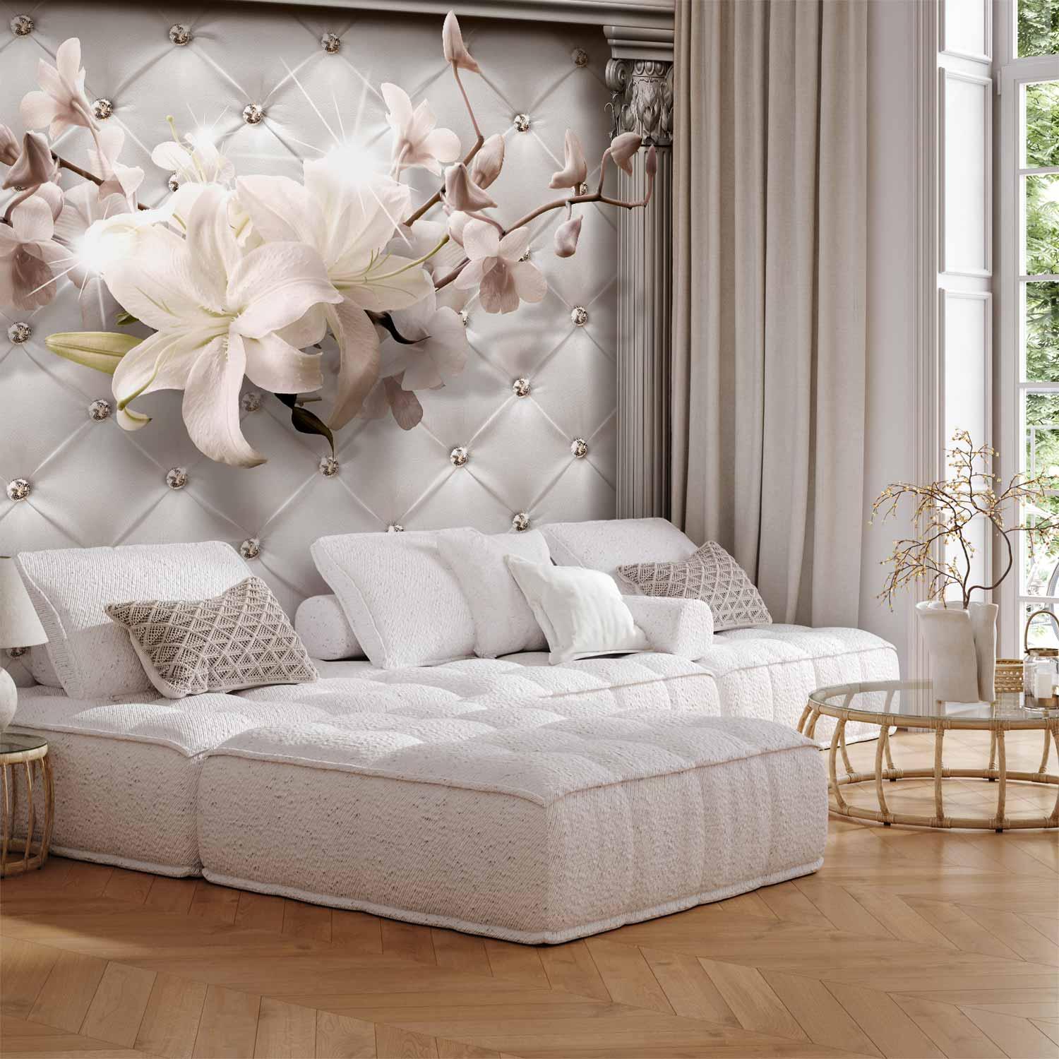 Fototapet med blomster - Royal Elegance - 98 x 70 cm - Selvklæbende