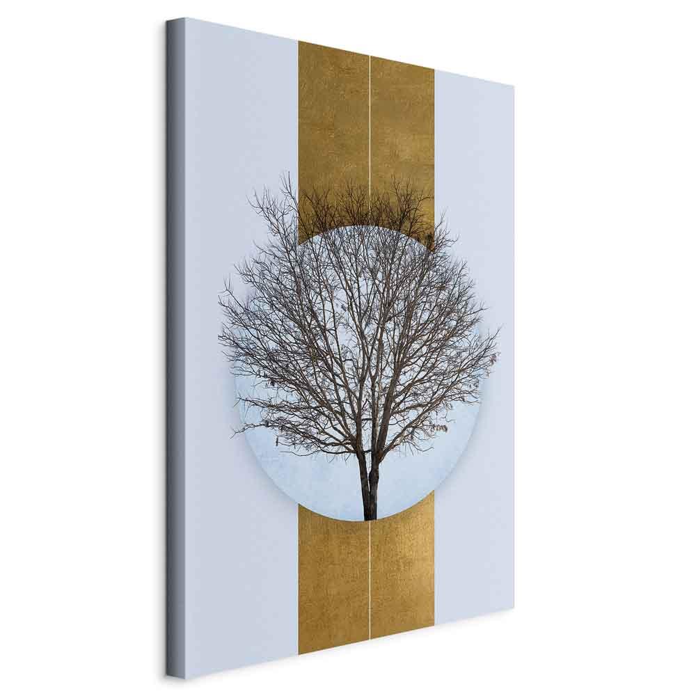 Billede på lærred - Naturens cirkel med trægrene - 80 x 120 cm - På italiensk lærred