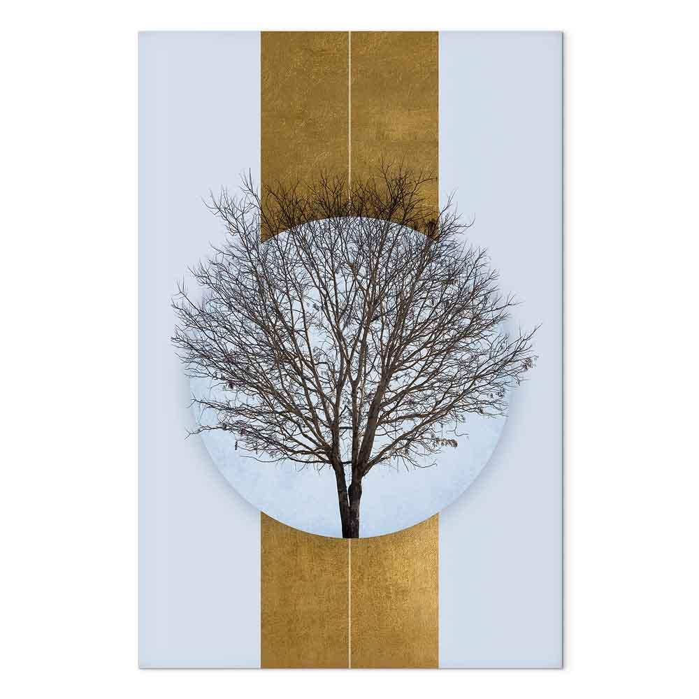 Billede på lærred - Naturens cirkel med trægrene - 60 x 90 cm - Premium Print