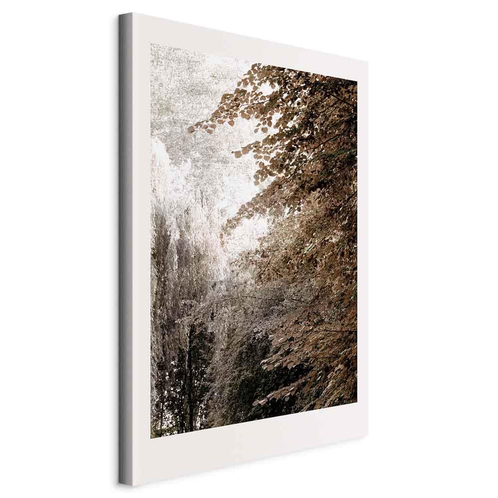 Billede på lærred Sepia Park - lodret vægbillede med naturmotiv i 1 del - 80 x 120 cm - På italiensk lærred