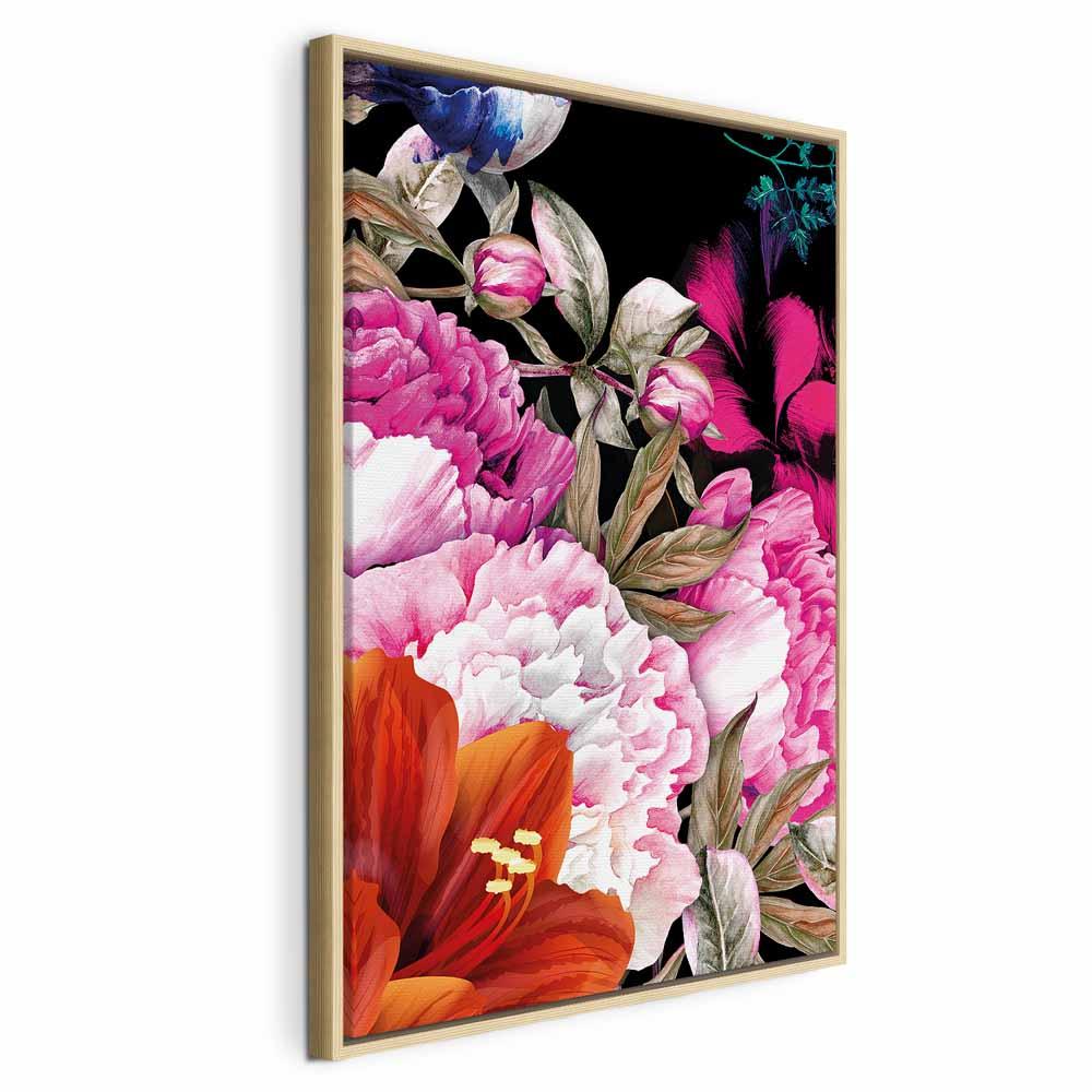 Billede på lærred - Smell of Summer - 1 del, lodret blomsterbillede - 80 x 120 cm - I en naturlig træramme