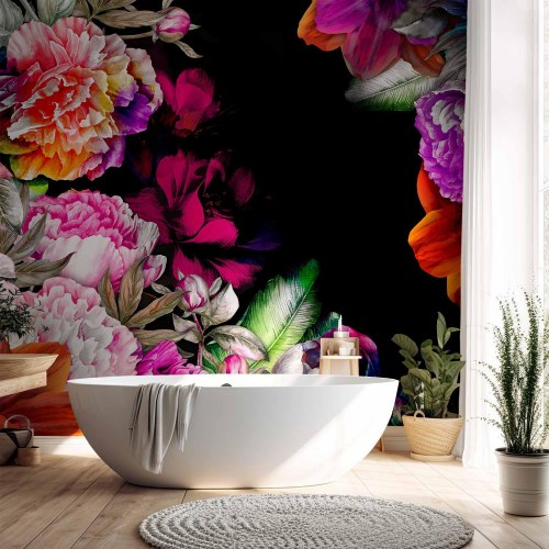 Fototapet Sommerens varme toner med blomster