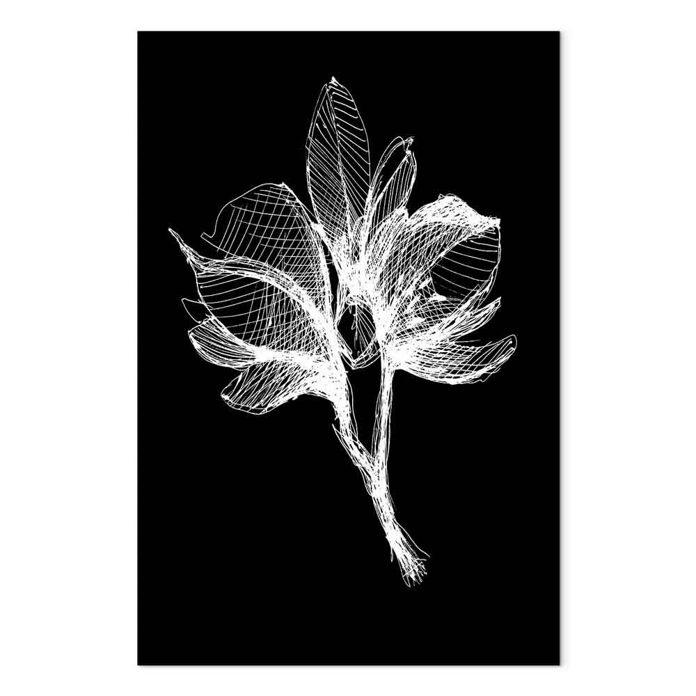 Lærredsbillede Night Flower lodret blomstermotiv - 60 x 90 cm - Premium Print