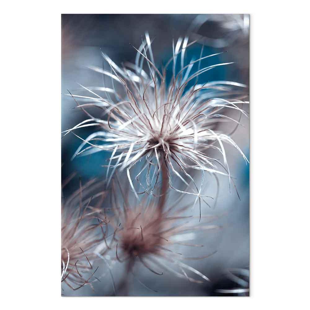 Lærredsbillede Plante i Blå Nuancer - Lodret - 40 x 60 cm - Premium Print