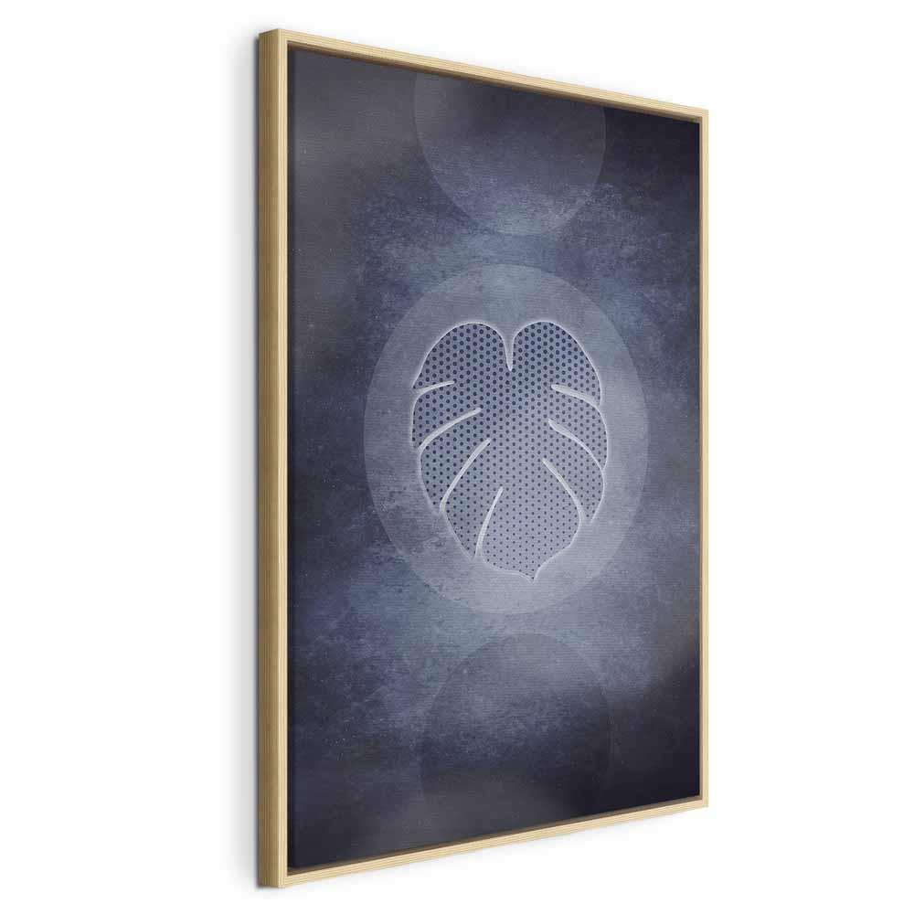 Lærredsbillede - Ualmindelig Monstera, 1-delt lodret vægdekoration i flere størrelser - 40 x 60 cm - I en naturlig træramme